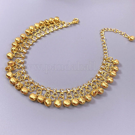 Браслеты на ногу из сплава с кристаллами и стразами в виде колокольчика с кисточками для женщин WG95FC9-04-1