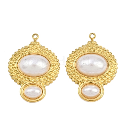 Подвески из нержавеющей стали 304 и АБС-пластика с имитацией жемчуга STAS-Z166-15G-1