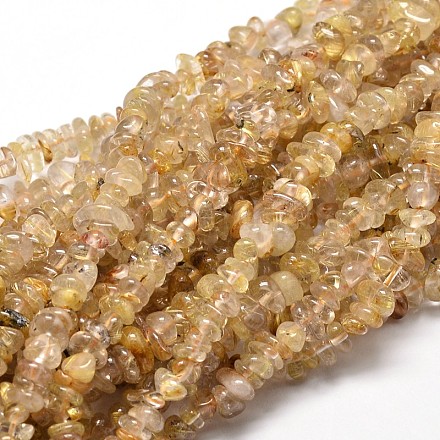 Naturelles Rutile pépites de quartz brins de perles G-E271-90-1