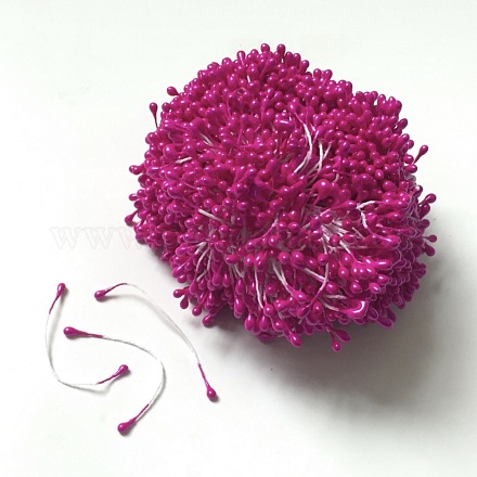 石膏人工花心臓コア  赤ミディアム紫  60x3mm  約1600ストリップ/バンドル。 AJEW-WH-0021-13-1