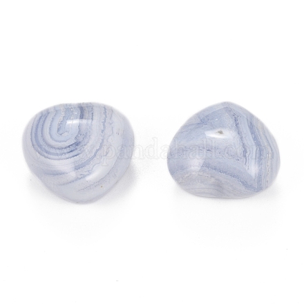 Natural Blue Lace Agate Heart Palm Stone G-F659-B01-1