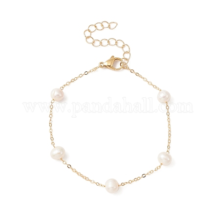 Bracelet chaîne en perles naturelles BJEW-JB09447-1