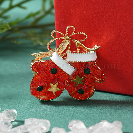 Рождественские булавки со стразами из сплава для рюкзака JEWB-C052-01C-KCG-1