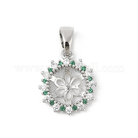 Латунные микро-паве прозрачные кубические цирконии европейские подвески-шармы KK-K297-59P-1