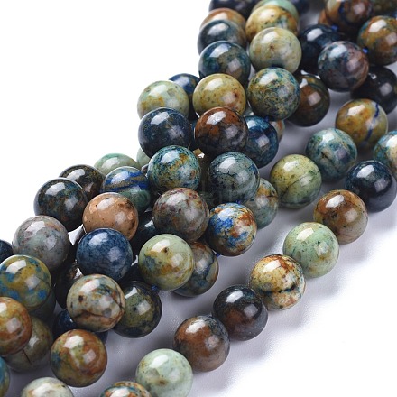 Natural Chrysocolla Beads Strands X-G-L505-24-8mm-1