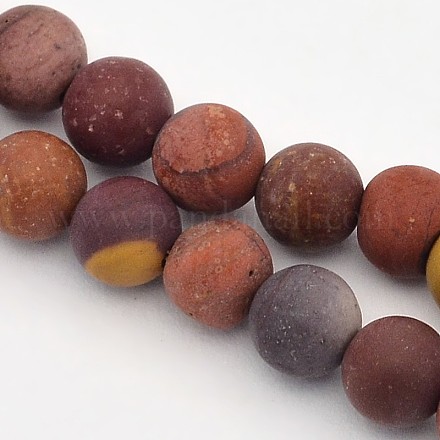 Frosted Round Synthetic Mookaite Beads Strands G-E302-101-4mm-1