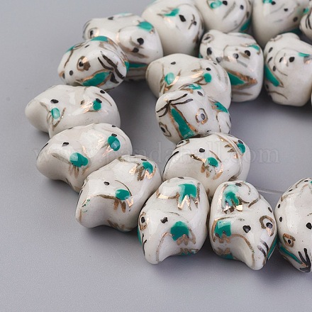 Abalorios de la porcelana hecha a mano hilos PORC-L033-007-1