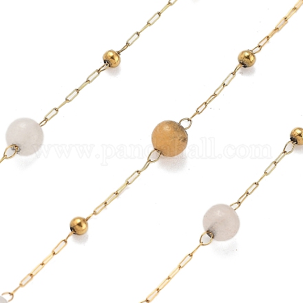 Цепочки из натурального солнечного камня и нержавеющей стали 304 CHS-K021-08A-04-1