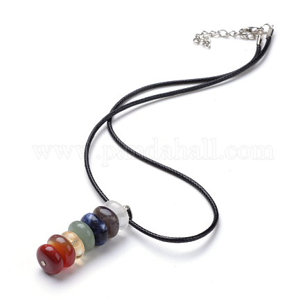 Mixed Stone Pendant Necklaces G-R413-23-1