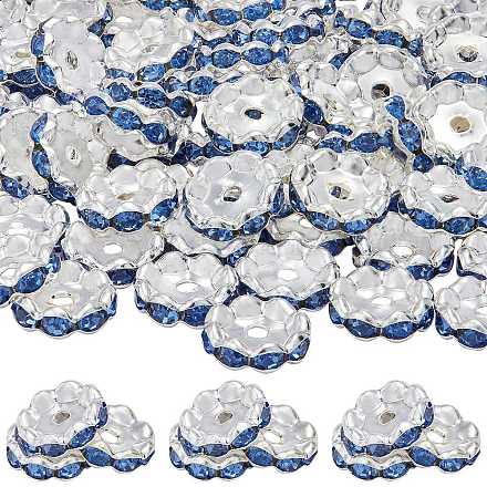 120 Stück Messing Strass Abstandsperlen RB-SZ0001-07A-1