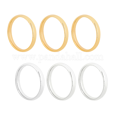 Unicraftale alrededor de 12 pieza tamaño 10 anillo de dedo de acero inoxidable anillos de banda de cúpula delgada dedo de nudillo para aniversario de compromiso de boda único 3 mm de ancho color dorado y acero inoxidable STAS-UN0014-94-1