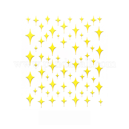 Calcomanías de uñas con lazo de caballo de mar de estrella metálica 3d pegatinas MRMJ-R090-58-DP3205-1