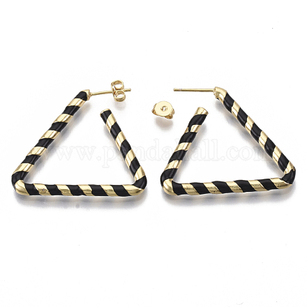 Brass Stud Earrings EJEW-S209-16A-1