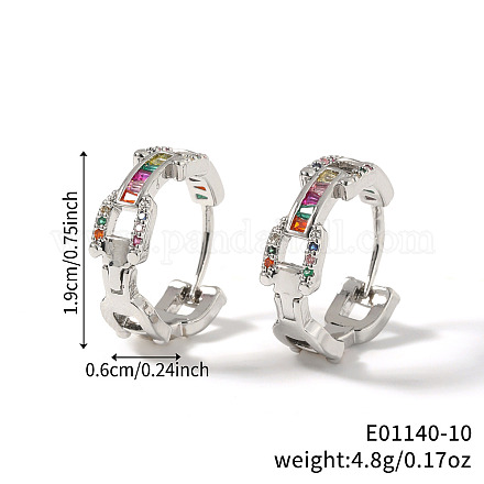 Модные серьги-кольца из латуни с кубическим цирконием DR3389-8-1