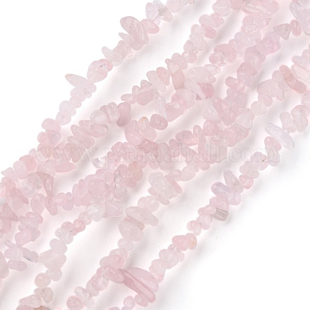 Granos naturales de abalorios de cuarzo rosa G-G0003-B35-1