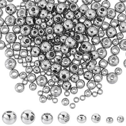 Sunnyclue 320 pièces 4 styles 304 perles d'espacement en acier inoxydable STAS-SC0006-88-1