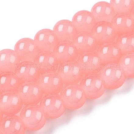 Выпечки окрашены имитация нефрита стекловолокна круглый шарик DGLA-Q021-10mm-03-1