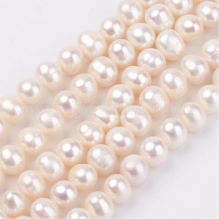 Fili di perle di perle d'acqua dolce coltivate naturali PEAR-D187-37-1