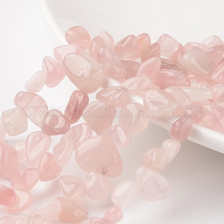 Pepitas de cuarzo natural rosa hebras de perlas G-M341-44-1