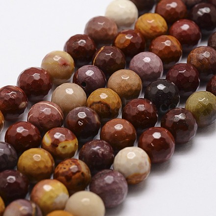 Chapelets de perles en mokaite naturel G-G736-18-6mm-1