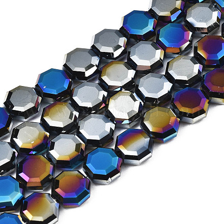 Chapelets de perles en verre électroplaqué EGLA-N002-27-G03-1
