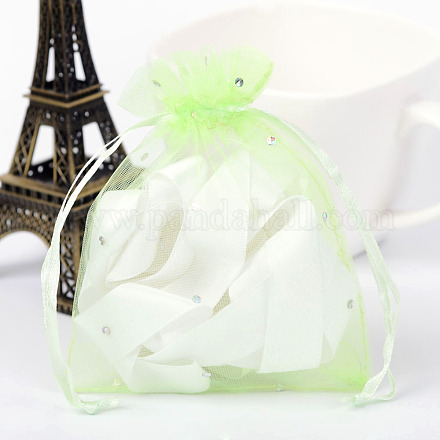 Rectangle Organza Bags with Glitter Sequins OP-R020-10x12-09-1