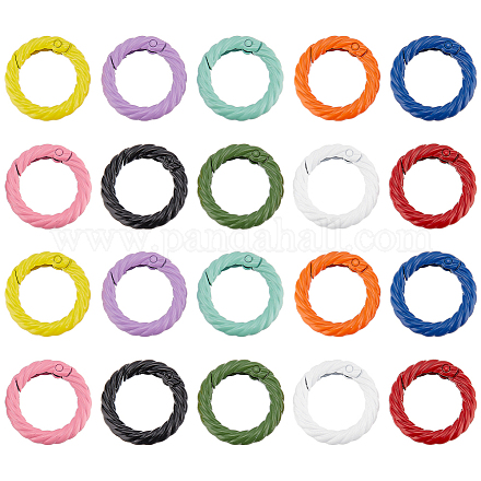 Pandahall elite 20 pièces 10 couleurs anneaux de porte à ressort en alliage de zinc FIND-PH0017-36-1