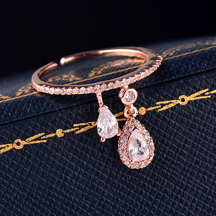 Кольца-манжеты из латуни с микро-паве и прозрачным цирконием для женщин FS-WGF79F5-03-1