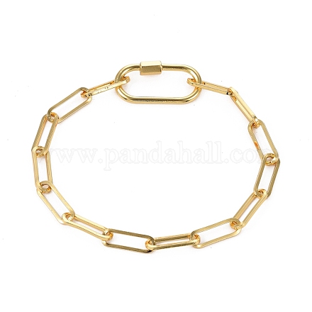 Brass Paperclip Chain Bracelets X-BJEW-JB05311-1