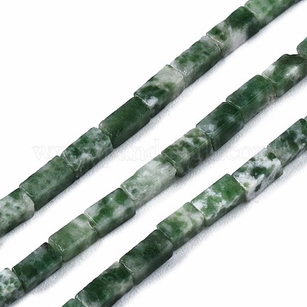Fili di perle di diaspro spot verde naturale G-S299-141-1