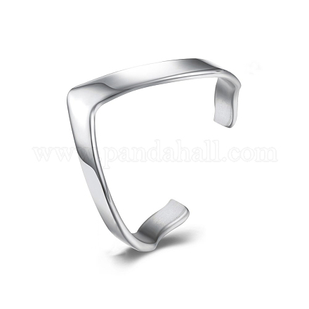 Women's Titanium Steel Cuff Finger Rings RJEW-BB19780-8P-1