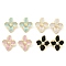 PVD Vacuum Plating Golden 304 Stainless Steel Stud Earrings for Women, with Enamel, Flower, Mixed Color, 29x26mm