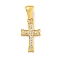 Ion Plating(IP) 304 Stainless Steel Cubic Zirconia Pendants, Cross Charm, Golden, 18.5x10x2mm, Hole: 6x3mm