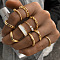 10Pcs Alloy with Plastic Pearl Oval Chain Finger Rings, Golden, Inner Diameter: 16~19mm