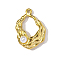 304 Stainless Steel Pendants, Teardrop Charms, with ABS Imitation Pearl Beads, Real 18K Gold Plated, 20x14mm