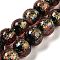 Handmade Dichroic Foil Glass Beads Strands, Round, Pale Violet Red, 10.5mm, Hole: 1.4mm, about 40pcs/strand, 15.16''(38.5cm)