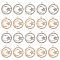 60Pcs 2 Colors Alloy Crystal Rhinestone Pendants, Flat Round Moon with Star Charms, Mixed Color, 23x20x2mm, Hole: 1.8mm, 30pcs/color