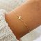 Simple Style Alloy Letter Link Bracelets, Cable Chain Jewelry for Women, Gold, Letter H, 7-7/8 inch(20cm)