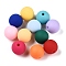 Rubberized Style Imitated Silicone Acrylic Beads, Round, Mixed Color, 10x9mm, Hole: 1.8mm