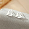925 Sterling Silver Stud Earrings, Silver, Libra, 10x10mm
