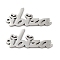 Non-Tarnish 201 Stainless Steel Pendants, Word Ibiza Charm, Stainless Steel Color, 14.5x33x1.5mm, Hole: 1.6mm