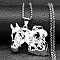 Horse & Cowboy 201 Stainless Steel Hollow Pendant Necklaces for Men Women, Box Chain Necklaces, Stainless Steel Color, 23.46 inch(59.6cm)