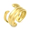 304 Stainless Steel Wide Open Cuff Rings for Women, Real 18K Gold Plated, 13mm, Adjustable