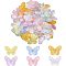 60Pcs 6 Colors Electroplate Acrylic Pendants, AB Color Plated, Butterfly, Mixed Color, 31x41x4mm, Hole: 1.2mm, 10pcs/color