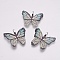 Natural Leaf Pendants, with Brass Findings, Butterfly, Colorful, 27~30x29~32x1~2mm, Hole: 3x6mm