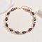Alloy & Plastic Oval Beaded Necklaces, Golden, Misty Rose, 17.52 inch(44.5cm)