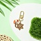 Birds Theme Alloy Enamel Pendant Decoration, with Alloy Swivel Clasps, Flower, 64mm, Pendant: 23~28mm