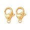 Brass Lobster Claw Clasps, Textured, Rack Plating, Long-Lasting Plated, Cadmium Free & Lead Free, Real 24K Gold Plated, 18x11.5x4.5mm, Hole: 2mm