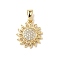 Brass Micro Pave Cubic Zirconia Pendants, Cadmium Free & Lead Free, Real 18K Gold Plated, Sun, 18.5x16x3.5mm, Hole: 3x6mm