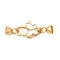 Brass Lobster Claw Clasps, with Shell, Butterfly, Real 18K Gold Plated, 36mm, Hole: 3mm and 1.8mm